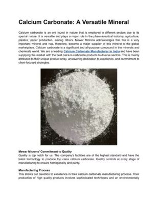 Calcium Carbonate: A Versatile Mineral for Plastics and Paper Production!